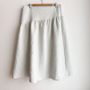 Zara White Textured Midi Skirt